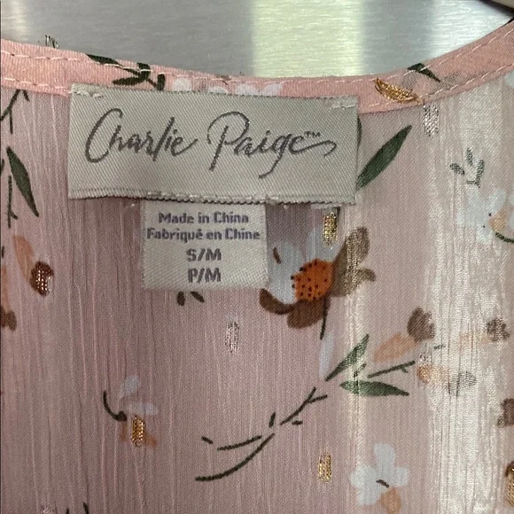 Charlie Paige Pink Floral Swim Coverup - Picture 2 of 6